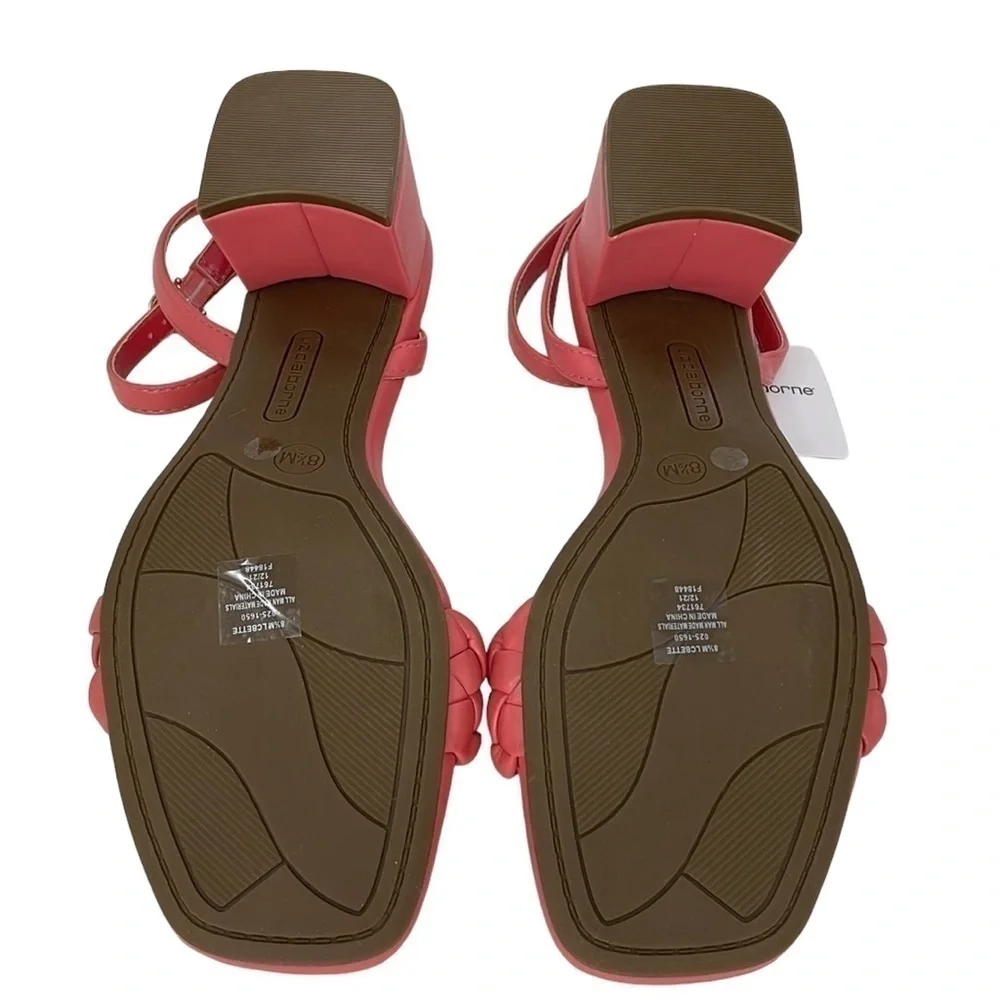 LIZ CLAIBORNE SANDALS NWT Pink Open Toes Strappy Braided 9.5 9 1/2